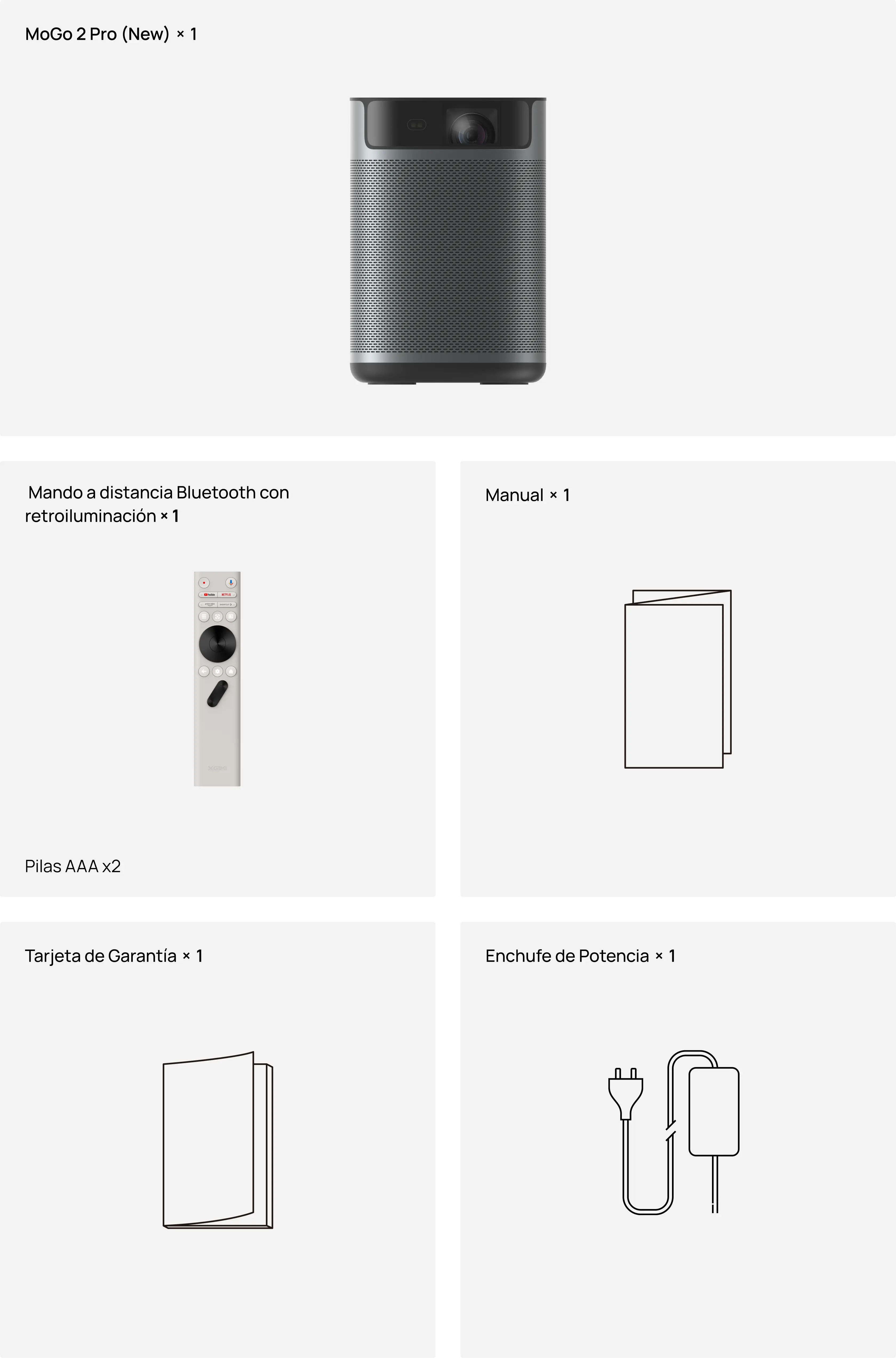 Contenido de la caja XGIMI MoGo 2 Pro